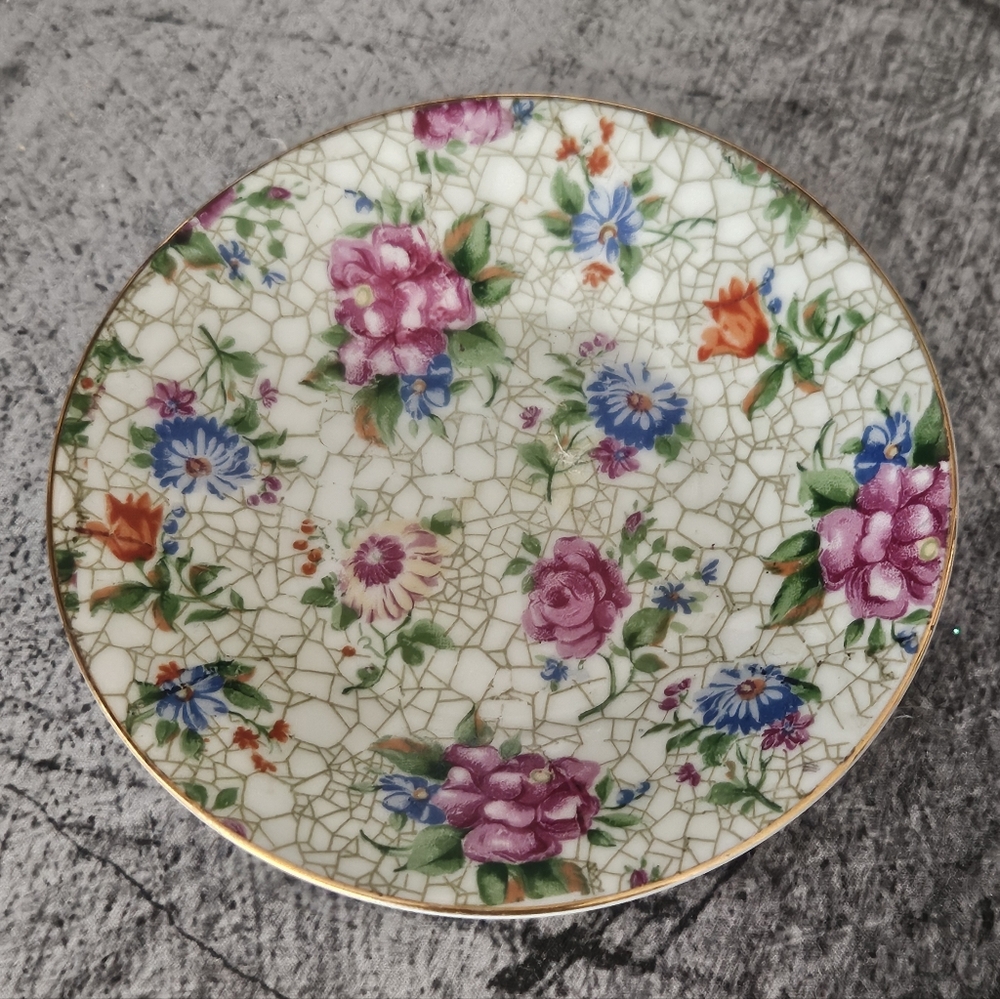 Floral Decorative Trinket Tea Plate